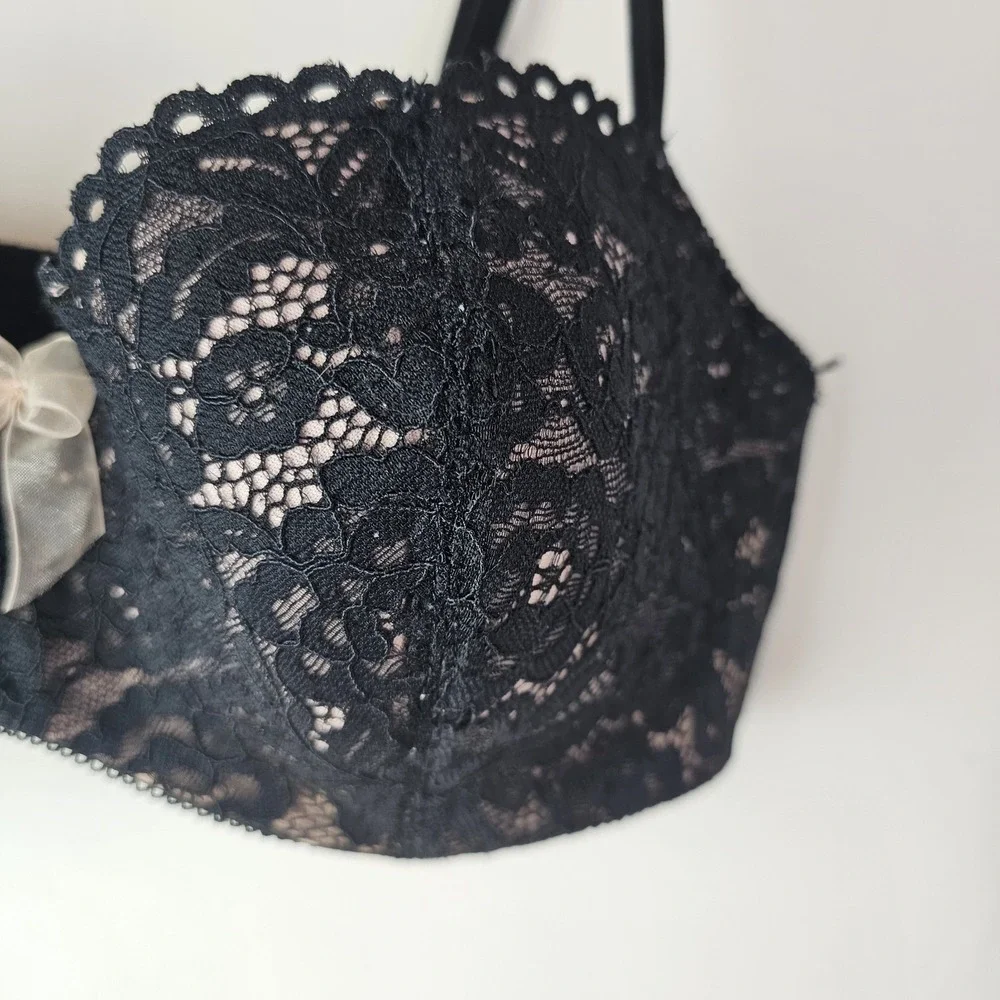 B. Tempt'd by Wacoal B. Enticing Bra 38C Black Lace‎ Underwire Lingerie 853144
